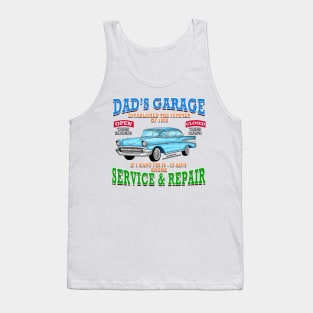 Dad's Garage Service & Repair Classic Car Hot Rod Novelty Gift Tank Top